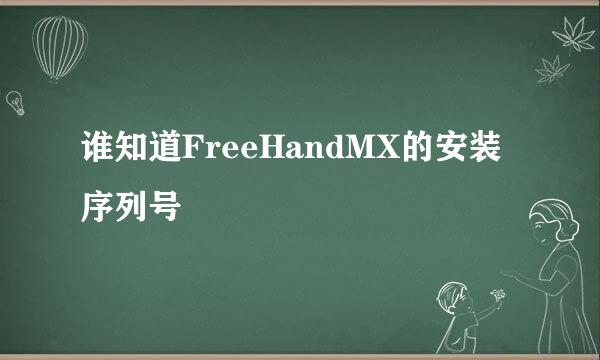谁知道FreeHandMX的安装序列号